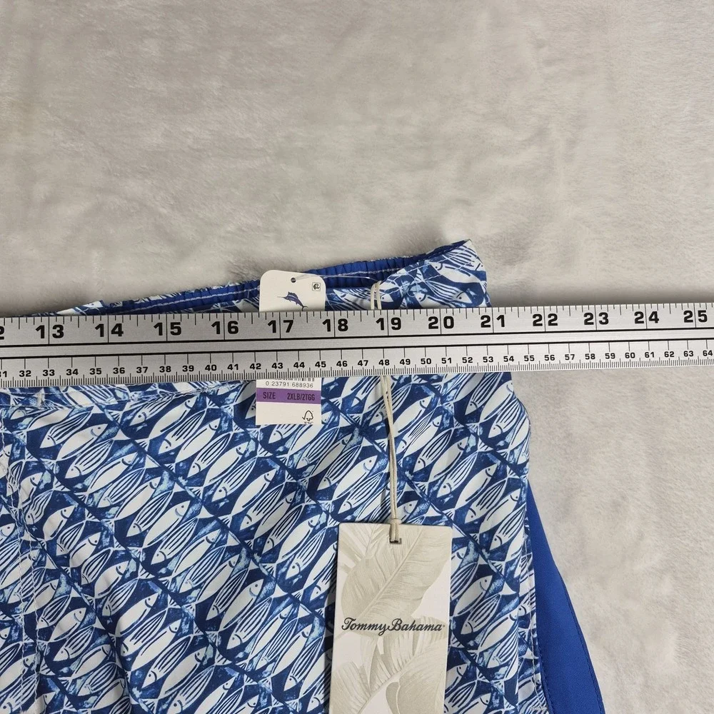 Tommy Bahama Swim Trunks Men's 2XLB Blue Rialto Reel It In Fish Shorts Beach NWT